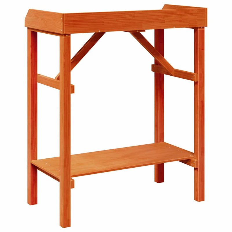 vidaXL Növényállványok polcokkal Barna 75 x 40 x 90 cm Tömör fenyőfa