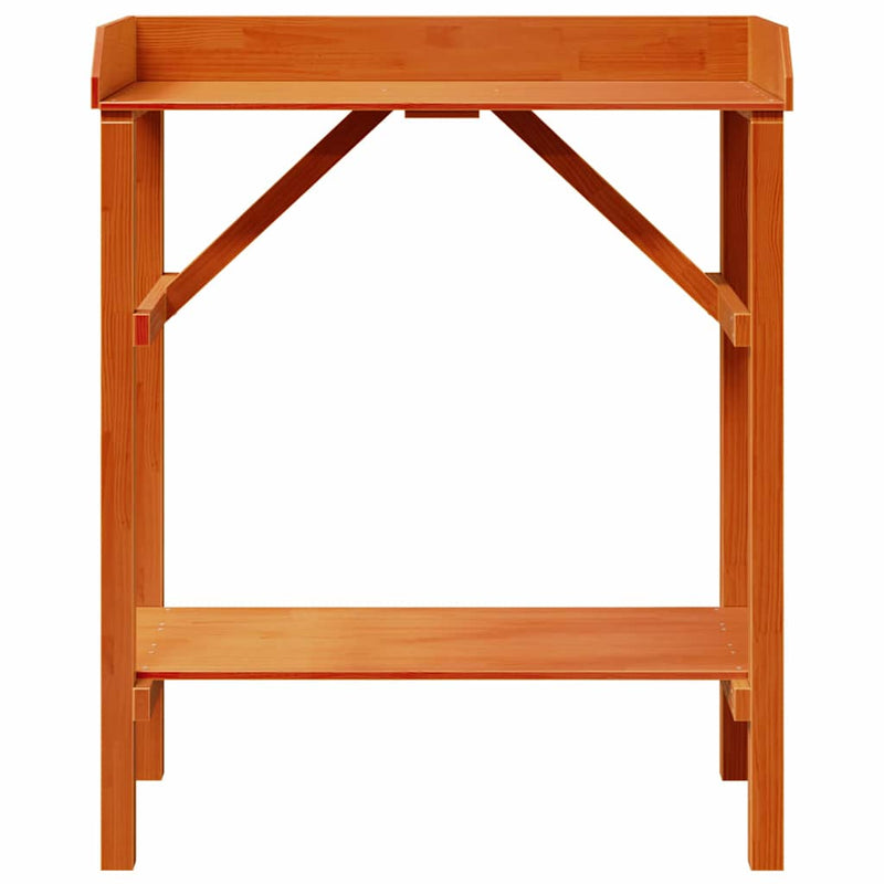 vidaXL Növényállványok polcokkal Barna 75 x 40 x 90 cm Tömör fenyőfa
