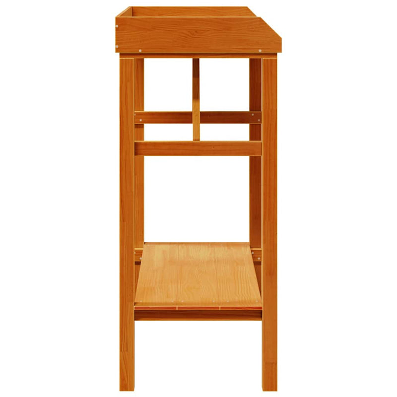 vidaXL Növényállványok polcokkal Barna 75 x 40 x 90 cm Tömör fenyőfa