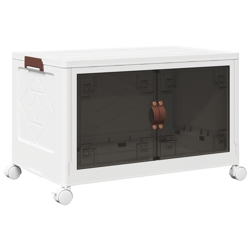 vidaXL egymásra rakható tárolódoboz kerekekkel 75 L 64x40x41 cm