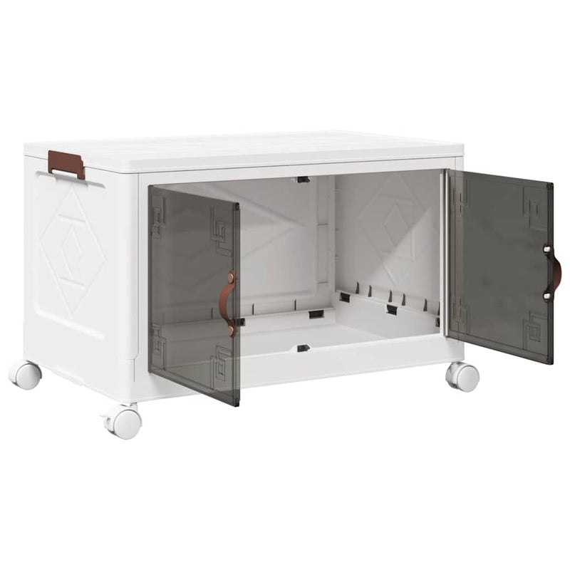 vidaXL egymásra rakható tárolódoboz kerekekkel 75 L 64x40x41 cm