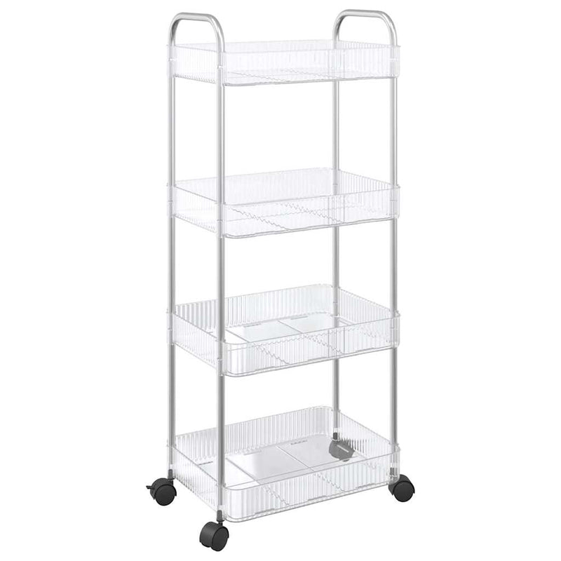 vidaXL tárolókocsi 4 szintes átlátszó 37x28x95 cm akril