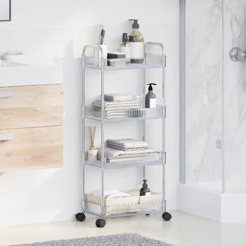 vidaXL tárolókocsi 4 szintes átlátszó 37x28x95 cm akril