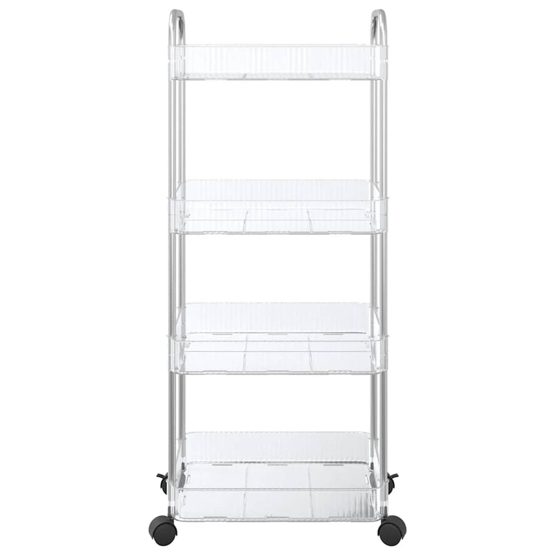vidaXL tárolókocsi 4 szintes átlátszó 37x28x95 cm akril