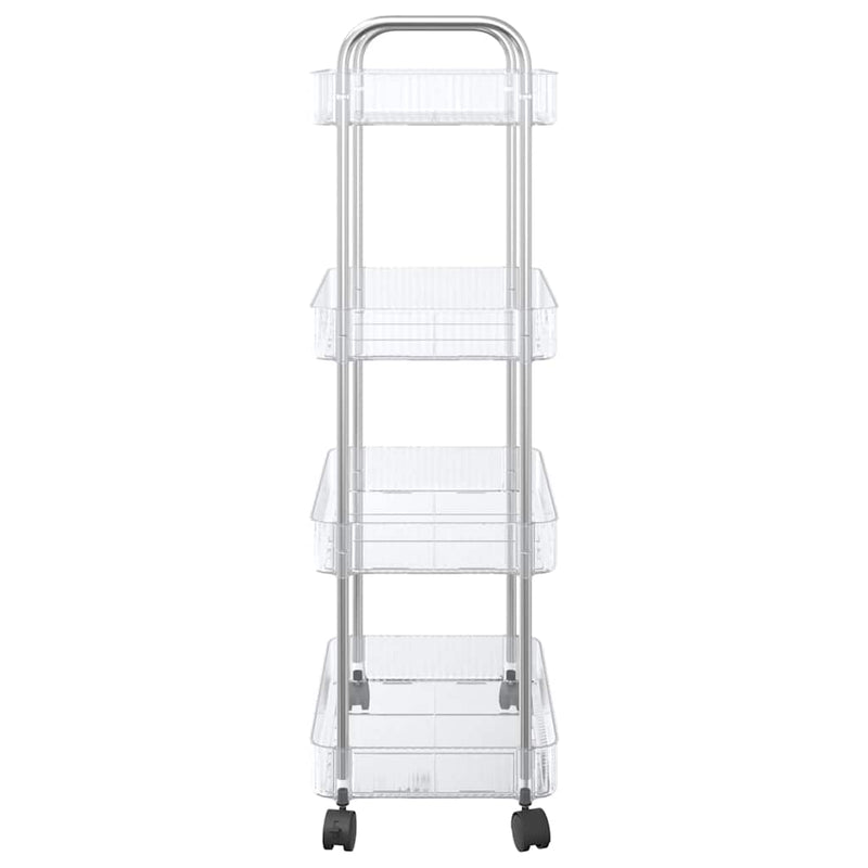 vidaXL tárolókocsi 4 szintes átlátszó 37x28x95 cm akril