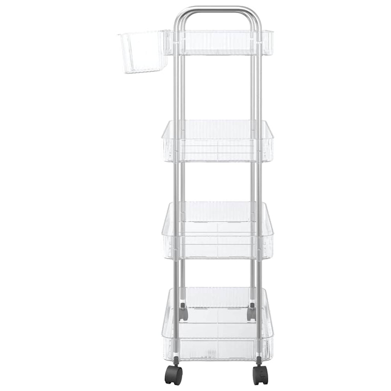 vidaXL tárolókocsi 4 szintes átlátszó 37x28x95 cm akril