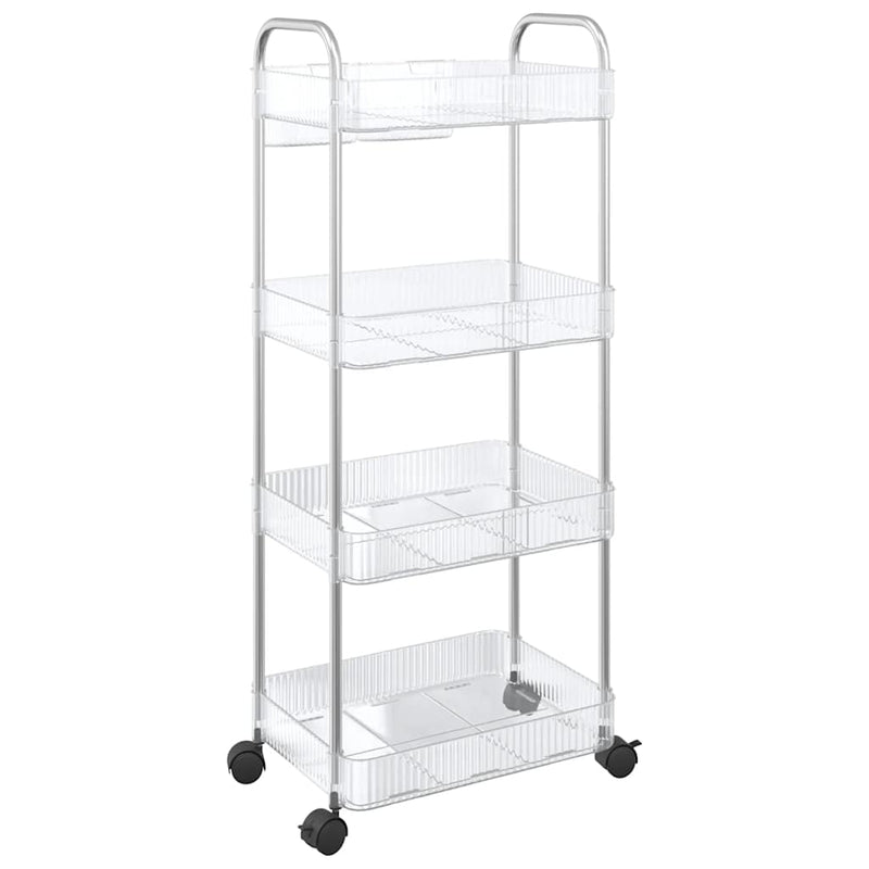 vidaXL tárolókocsi 4 szintes átlátszó 37x28x95 cm akril