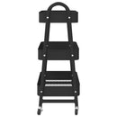 vidaXL tárolókocsi 3 rétegű fekete 42x41,5x77 cm acél