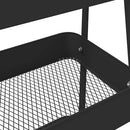 vidaXL tárolókocsi 3 rétegű fekete 42x41,5x77 cm acél