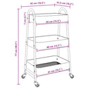 vidaXL tárolókocsi 3 rétegű kék 42x41,5x77 cm acél