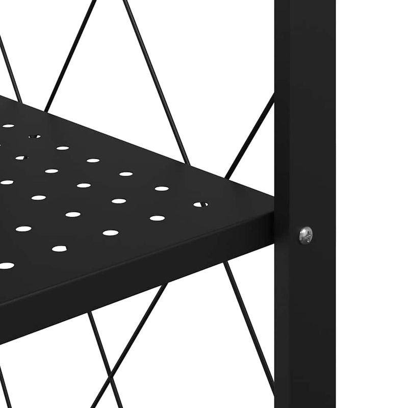 vidaXL tárolópolc kerekeken fekete 71x34x88 cm acél