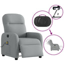 vidaXL világosszürke szövet dönthető elektromos masszázsfotel