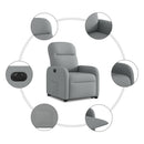 vidaXL elektromos felállást segítő világosszürke szövet dönthető fotel
