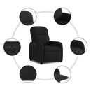 vidaXL elektromos felállást segítő fekete szövet dönthető fotel