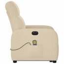 vidaXL krémszínű szövet dönthető elektromos álló masszázsfotel