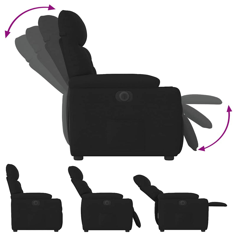 vidaXL fekete szövet elektromos dönthető fotel