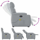 vidaXL világosszürke szövet felállást segítő dönthető masszázsfotel