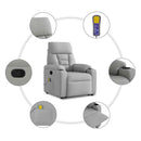 vidaXL Álló masszázsfotel felhőszürke szövet