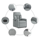 vidaXL elektromos felállást segítő világosszürke szövet dönthető fotel