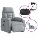 vidaXL világosszürke szövet dönthető elektromos álló masszázsfotel