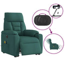 vidaXL sötétzöld szövet dönthető elektromos álló masszázsfotel