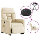 vidaXL krémszínű szövet dönthető elektromos álló masszázsfotel