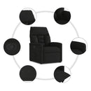vidaXL fekete mikroszálas szövet felállást segítő dönthető fotel