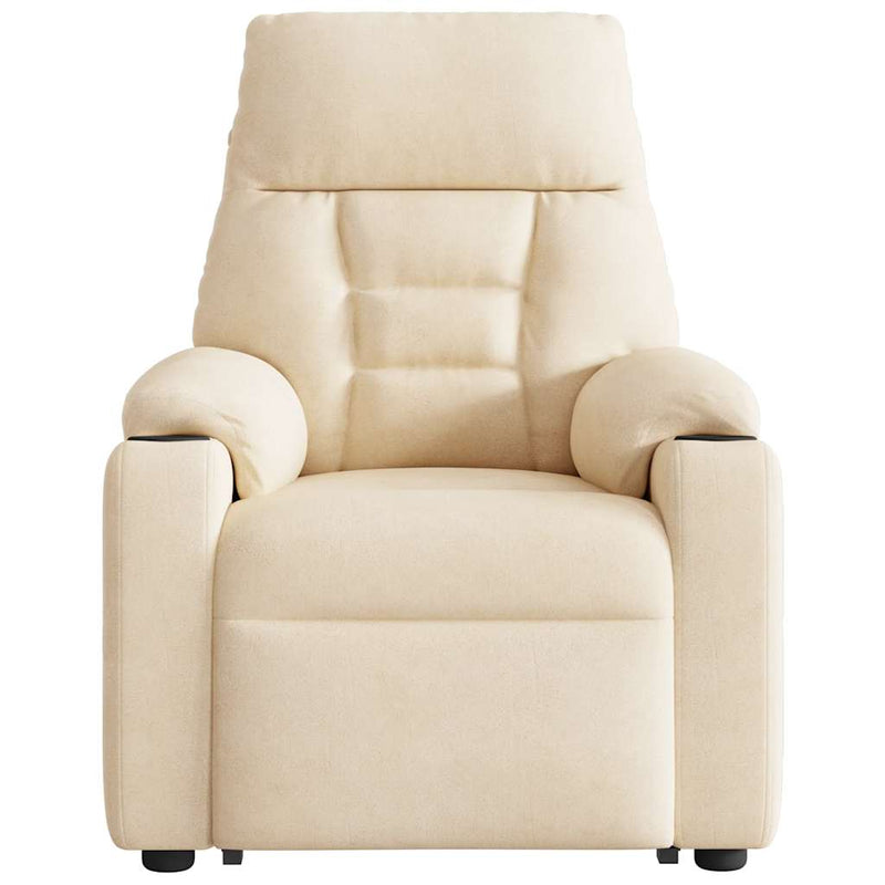 vidaXL bézs mikroszálas szövet felállást segítő dönthető fotel