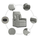 vidaXL világosszürke mikroszálas szövet elektromos álló dönthető fotel