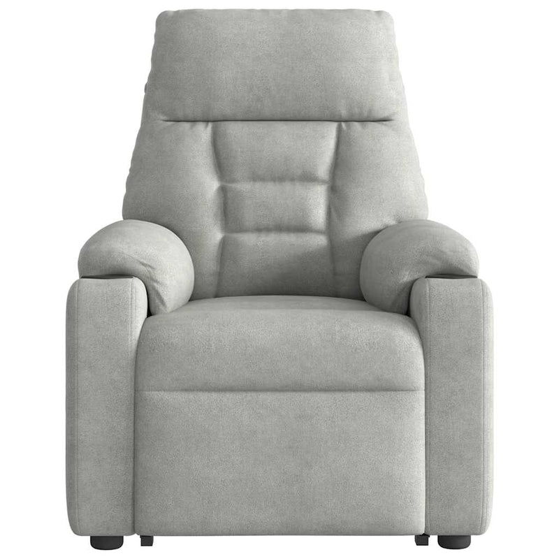 vidaXL világosszürke mikroszálas szövet elektromos álló dönthető fotel