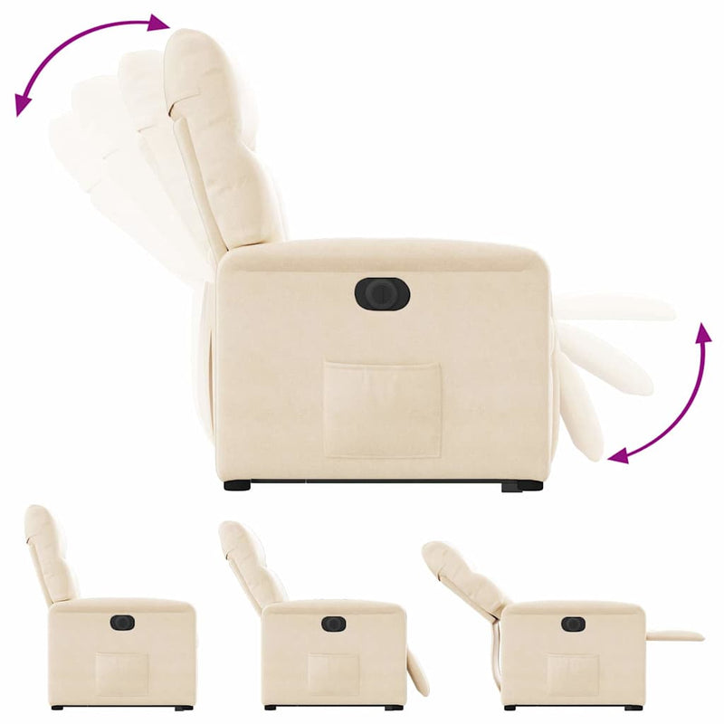 vidaXL bézs mikroszálas szövet elektromos álló dönthető fotel