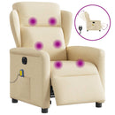 vidaXL krémszínű szövet dönthető elektromos masszázsfotel