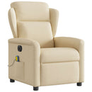 vidaXL krémszínű szövet dönthető elektromos masszázsfotel