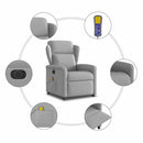 vidaXL felhőszürke szövet dönthető elektromos masszázsfotel