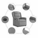 vidaXL világosszürke szövet elektromos dönthető fotel