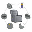 vidaXL világosszürke szövet dönthető elektromos masszázsfotel