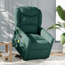 vidaXL sötétzöld szövet dönthető masszázs- és állófotel