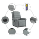 vidaXL világosszürke szövet dönthető elektromos masszázsfotel