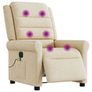 vidaXL krémszínű szövet dönthető elektromos masszázsfotel