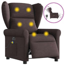 vidaXL sötétbarna szövet elektromos dönthető masszázsfotel