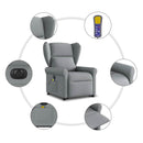 vidaXL világosszürke szövet dönthető elektromos álló masszázsfotel