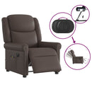 vidaXL fényes barna műbőr elektromos masszázs dönthető fotel