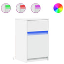 vidaXL fehér szerelt fa éjjeliszekrény LED-fényekkel