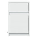 vidaXL fehér szerelt fa éjjeliszekrény LED-fényekkel