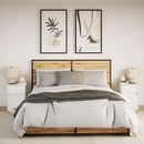 vidaXL 2 db fehér szerelt fa éjjeliszekrény LED-fényekkel