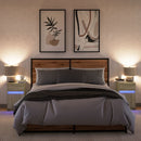 vidaXL 2 db sonoma tölgy színű szerelt fa éjjeliszekrény LED-fényekkel