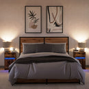 vidaXL 2 db füstös tölgy színű szerelt fa éjjeliszekrény LED-fényekkel