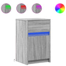 vidaXL 2 db szürke sonoma színű szerelt fa éjjeliszekrény LED-ekkel