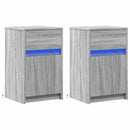 vidaXL 2 db szürke sonoma színű szerelt fa éjjeliszekrény LED-ekkel