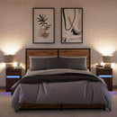 vidaXL 2 db barna tölgyszínű szerelt fa éjjeliszekrény LED-fényekkel